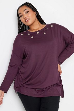 بلوز سایز بزرگ بنفش زنانه سایز بزرگ Stil Diva - کد 773537141