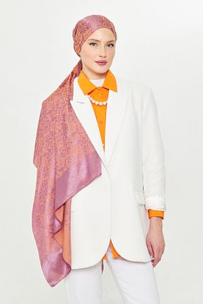 شال نارنجی زنانه ویسکون Scarf - کد 893122062