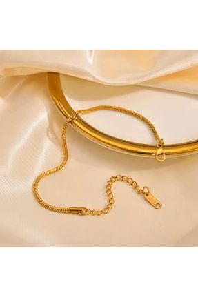 دستبند استیل (فولاد) طلائی زنانه استیل (فولاد) Takıkraliyeti - کد 893125134