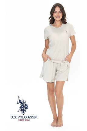 ست لباس راحتی بژ زنانه ساده U.S. Polo Assn. - کد 893177781