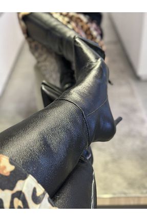 چکمه مشکی زنانه چرم خالص İstanbul - کد 893177309