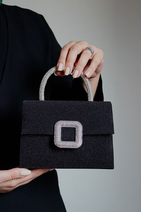 کیف مجلسی مشکی زنانه پارچه ای Mimoza - کد 893179545