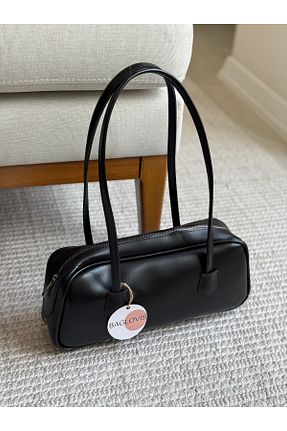کیف دوشی مشکی زنانه چرم مصنوعی BAGLOVİS - کد 893185707