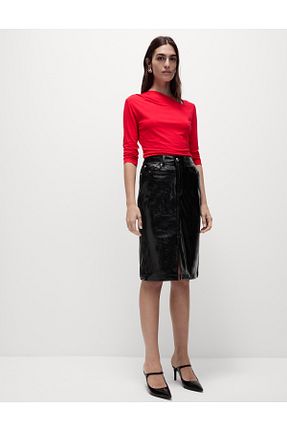 دامن مشکی زنانه پنبه ای Marks & Spencer - کد 893200223
