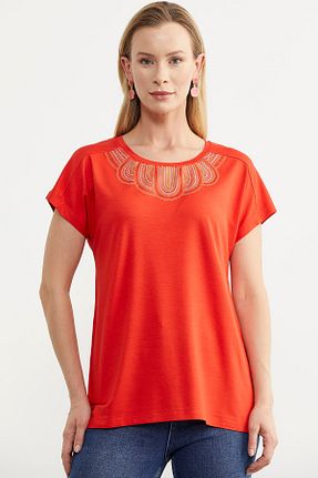 تیشرت قرمز زنانه رگولار Sementa - کد 830545872