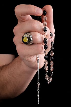 تسبیح طوسی کهربا Tesbihcibaba - کد 890497082