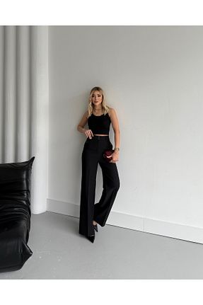 شلوار مشکی زنانه بافتنی VUNTAL - کد 889940307