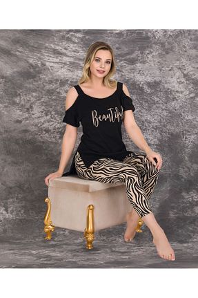 ست لباس راحتی مشکی زنانه طرح دار Lady Lingerie - کد 893268616
