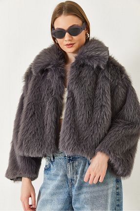 کاپشن طوسی زنانه Straight Bianco Lucci - کد 893280216