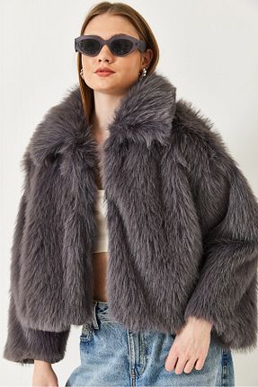 کاپشن طوسی زنانه Straight Bianco Lucci - کد 893280216