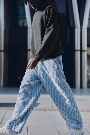 شلوار جین آبی مردانه پاچه پهن Pull & Bear - کد 893284116