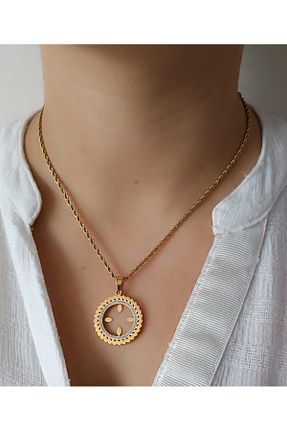 گردنبند استیل ( فولاد ) طلائی زنانه استیل (فولاد) shop - کد 890578359