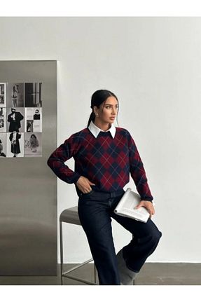 پلیور سرمه ای زنانه اورسایز Dier Moda - کد 893291689
