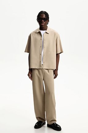 شلوار قهوه ای مردانه پلی استر Bershka - کد 893288126