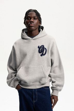 سوئیشرت طوسی مردانه چاپی Bershka - کد 893288047