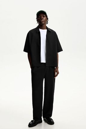 شلوار مشکی مردانه پلی استر Bershka - کد 893288479