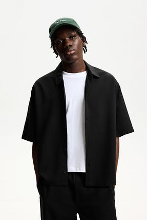 پیراهن مشکی مردانه اسلیم Bershka - کد 893288252