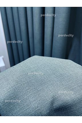 پرده زمینه آبی کتان PERDECITY - کد 893316207