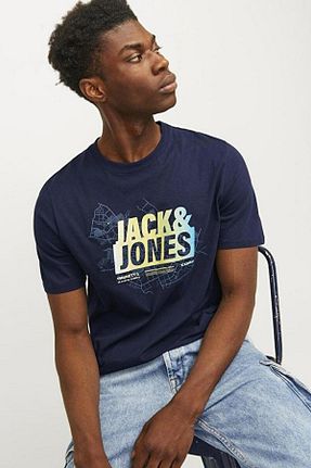تیشرت سرمه ای مردانه رگولار Jack & Jones - کد 818776092