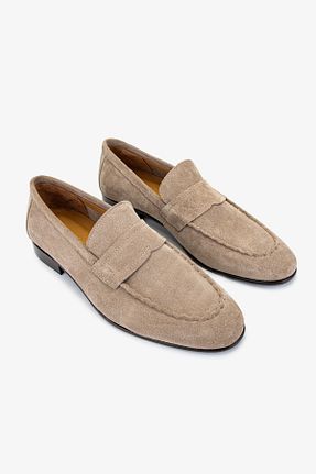 کفش لوفر بژ مردانه چرم خالص Valmenti - کد 833535744