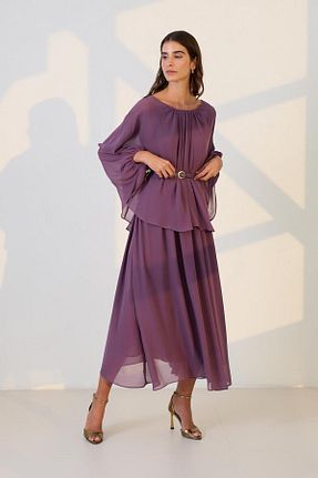 لباس بنفش زنانه بافتنی Setre - کد 892400722