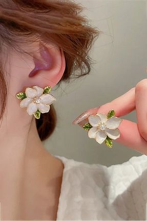 گوشواره جواهر سفید مروارید Glaren - کد 893344672