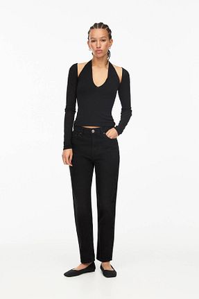 شلوار جین مشکی زنانه رگولار Pull & Bear - کد 893351306