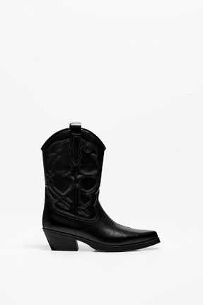بوت / نیم بوت مشکی مردانه پلی اورتان Bershka - کد 893355539