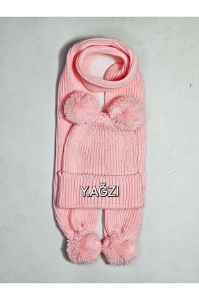 ست شال گردن و کلاه پشمی و دستکش نباتی بچه گانه اکریلیک Meriç bebe - کد 893362410