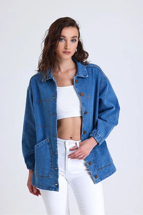 کت آبی زنانه اورسایز MİNORE - کد 893405235