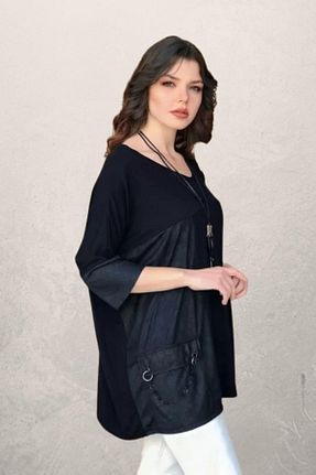 بلوز سایز بزرگ مشکی زنانه سایز بزرگ Zer Otantik - کد 893421385
