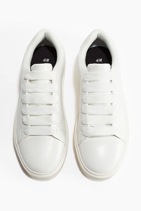 کفش اسنیکر سفید مردانه بند دار H&M - کد 893472473
