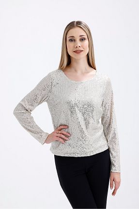 بلوز بژ زنانه Puantiyeli Sense - کد 893475228