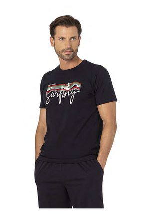 ست لباس راحتی سرمه ای مردانه چاپی Pierre Cardin - کد 893487553