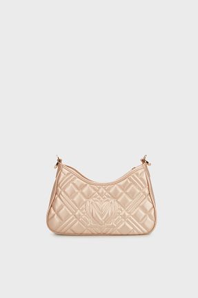 کیف دوشی طلائی زنانه پلی اورتان Love Moschino - کد 893497655