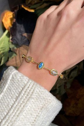 دستبند نقره طلائی زنانه 925 عیار Spossy Silver Jewelry - کد 878521584