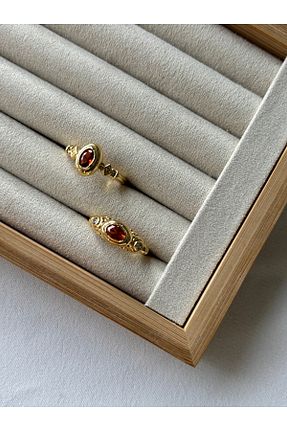 انگشتر جواهر نارنجی زنانه زیرکن ringbox - کد 893587492