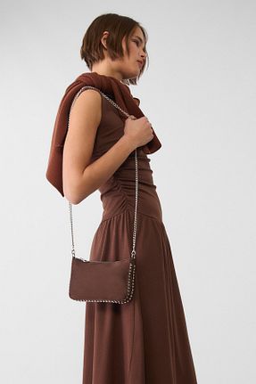 کیف دوشی قهوه ای زنانه پلی استر Stradivarius - کد 893582906