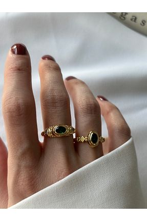 انگشتر جواهر سبز زنانه زیرکن ringbox - کد 893587602