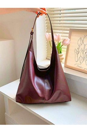کیف دوشی زرشکی زنانه چرم مصنوعی bag&more - کد 893585084