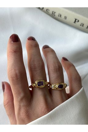 انگشتر جواهر بنفش زنانه زیرکن ringbox - کد 893588128