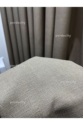 پرده زمینه بژ کتان PERDECITY - کد 893599745
