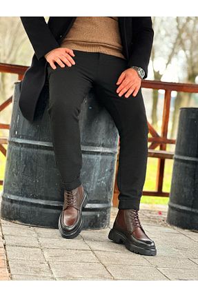 بوت / نیم بوت قهوه ای مردانه پاشنه پر ByItallanoshoes - کد 893670879