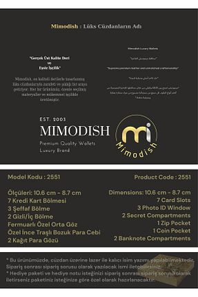 کیف پول قهوه ای مردانه سایز متوسط Mimodish - کد 276127003