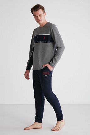 ست لباس راحتی طوسی مردانه طرح دار U.S. Polo Assn. - کد 759555940