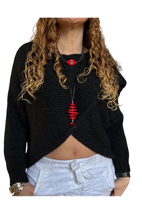 پلیور مشکی زنانه ساده Butik - کد 893728420