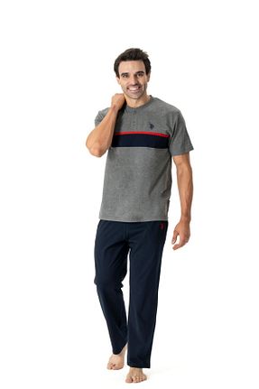 ست لباس راحتی طوسی مردانه طرح دار U.S. Polo Assn. - کد 808115579