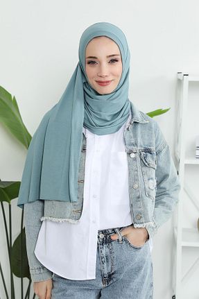 شال فیروزه ای زنانه ویسکون Aisha