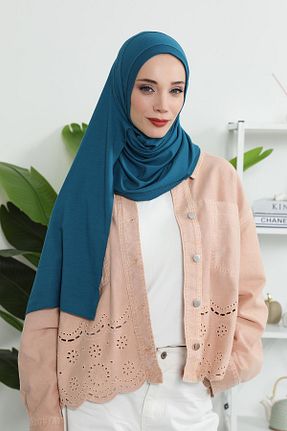 شال آبی زنانه ویسکون Aisha