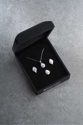 ست نقره سفید زنانه زیرکن Silvano Jewelry - کد 893785921